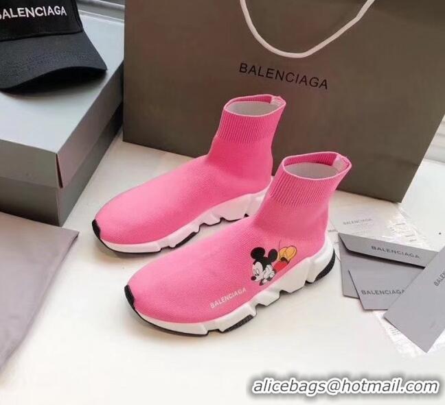 Affordable Price Balenciaga Mickey Knit Sock Speed Trainer Sneaker 033012 Pink