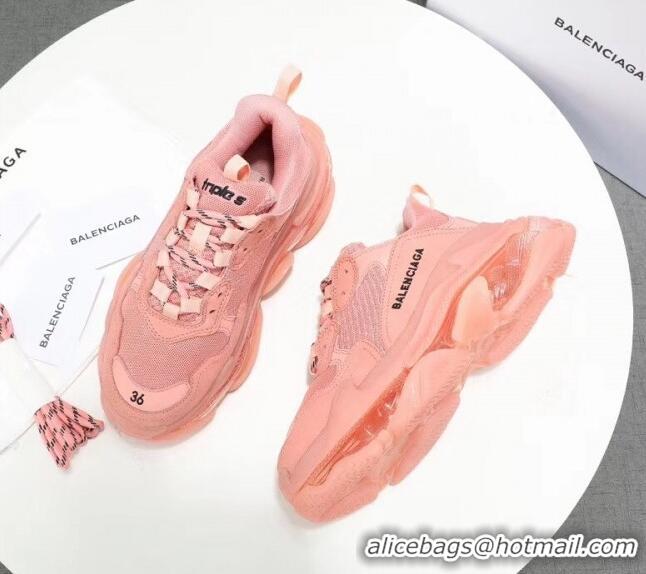 Low Price Balenciaga Triple S Clear Outsole Sneakers 041701 Pink
