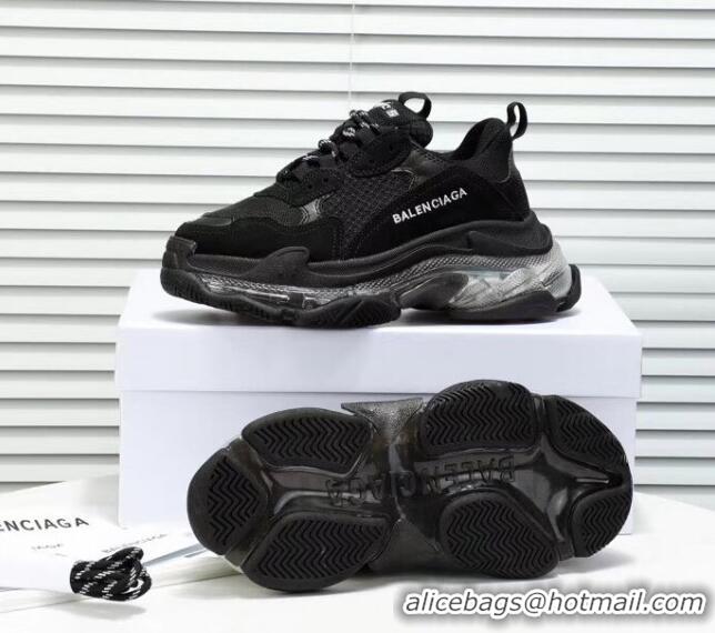 Best Price Balenciaga Triple S Clear Outsole Sneakers 041701 Black