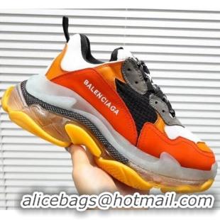 Unique Grade  Balenciaga Triple S Clear Outsole Sneakers 041701 Orange/Black/Grey