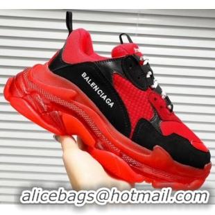 Grade Quality Balenciaga Triple S Clear Outsole Sneakers 041701 Red/Black