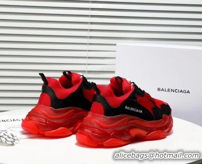 Grade Quality Balenciaga Triple S Clear Outsole Sneakers 041701 Red/Black