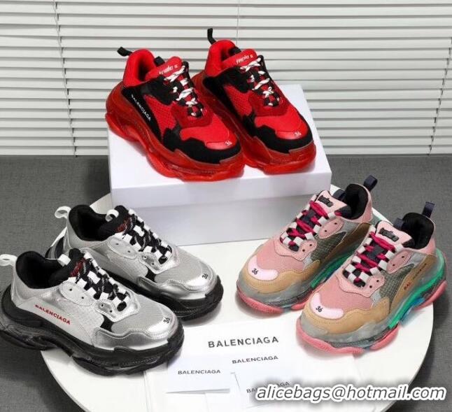 Grade Quality Balenciaga Triple S Clear Outsole Sneakers 041701 Red/Black