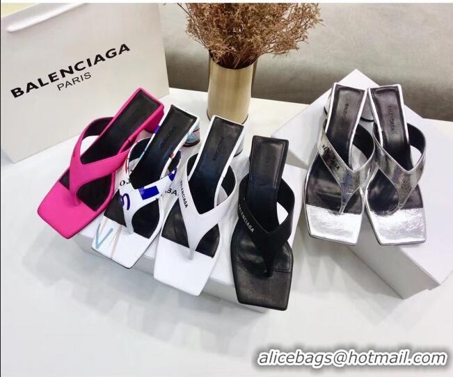 Top Quality Balenciaga Double Square 60mm Open Back Sandal in Black Fabric 060402