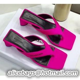 Good Quality Balenciaga Double Square 60mm Open Back Sandal in Pink Spandex 060407