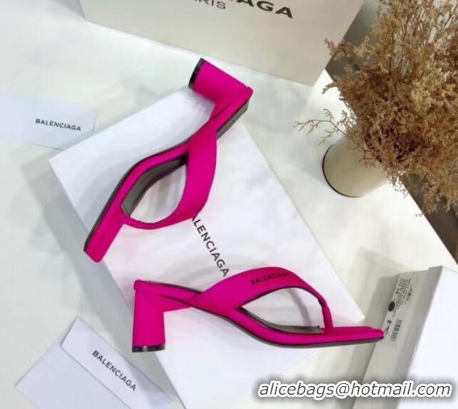 Good Quality Balenciaga Double Square 60mm Open Back Sandal in Pink Spandex 060407