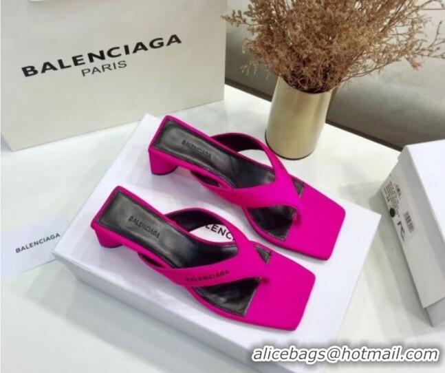 Good Quality Balenciaga Double Square 60mm Open Back Sandal in Pink Spandex 060407