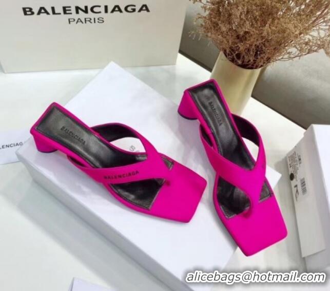 Good Quality Balenciaga Double Square 60mm Open Back Sandal in Pink Spandex 060407