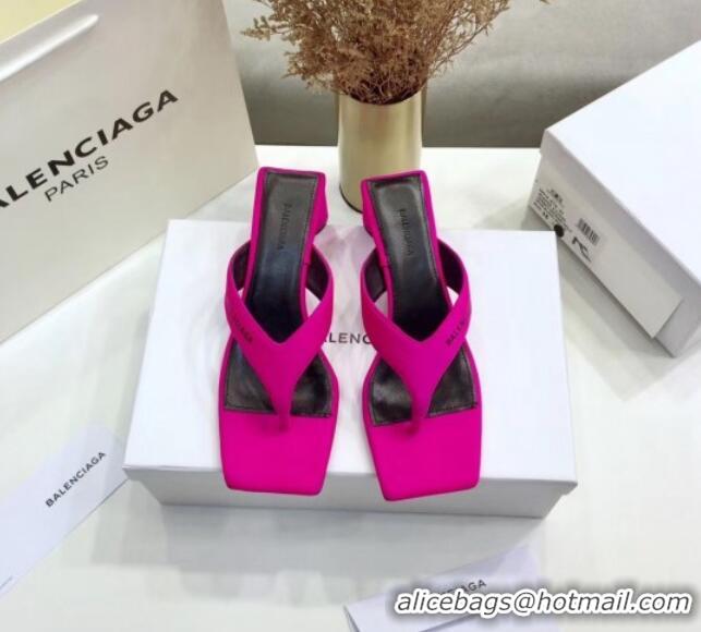 Good Quality Balenciaga Double Square 60mm Open Back Sandal in Pink Spandex 060407