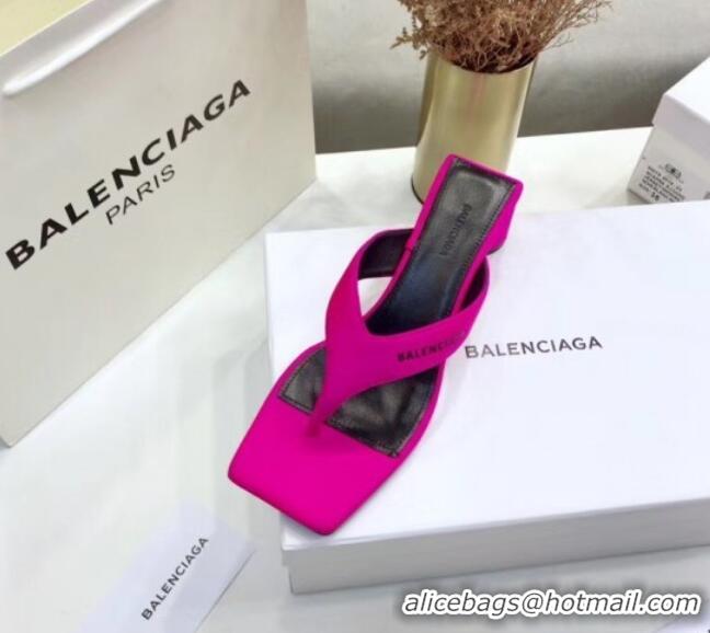 Good Quality Balenciaga Double Square 60mm Open Back Sandal in Pink Spandex 060407