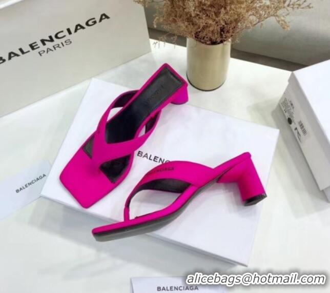 Good Quality Balenciaga Double Square 60mm Open Back Sandal in Pink Spandex 060407