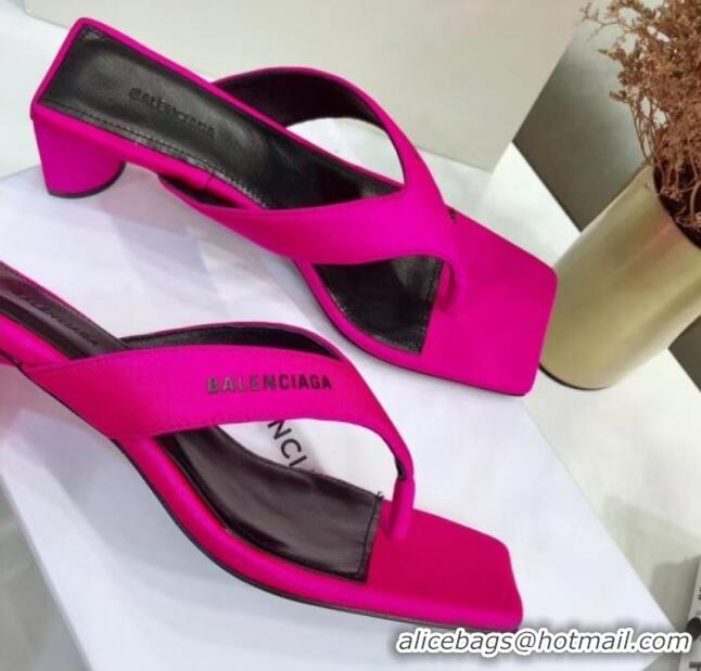 Good Quality Balenciaga Double Square 60mm Open Back Sandal in Pink Spandex 060407