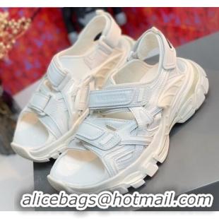 Unique Grade Balenciaga Track Sandal in Neoprene and Rubber 061608 Off-White