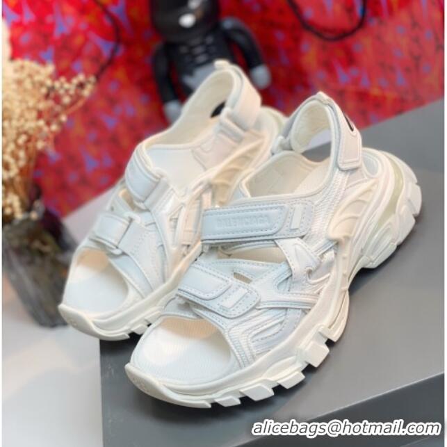 Unique Grade Balenciaga Track Sandal in Neoprene and Rubber 061608 Off-White