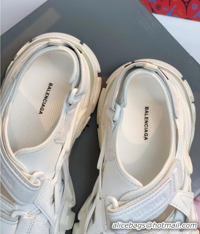 Unique Grade Balenciaga Track Sandal in Neoprene and Rubber 061608 Off-White