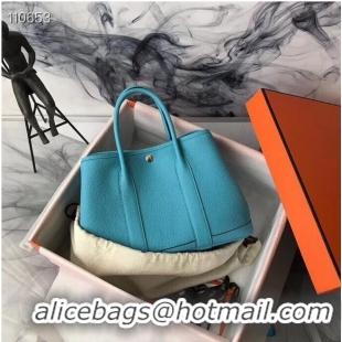 Discount Hermes Garden Party 36cm 30cm Tote Bag Original Leather A129L Light Blue