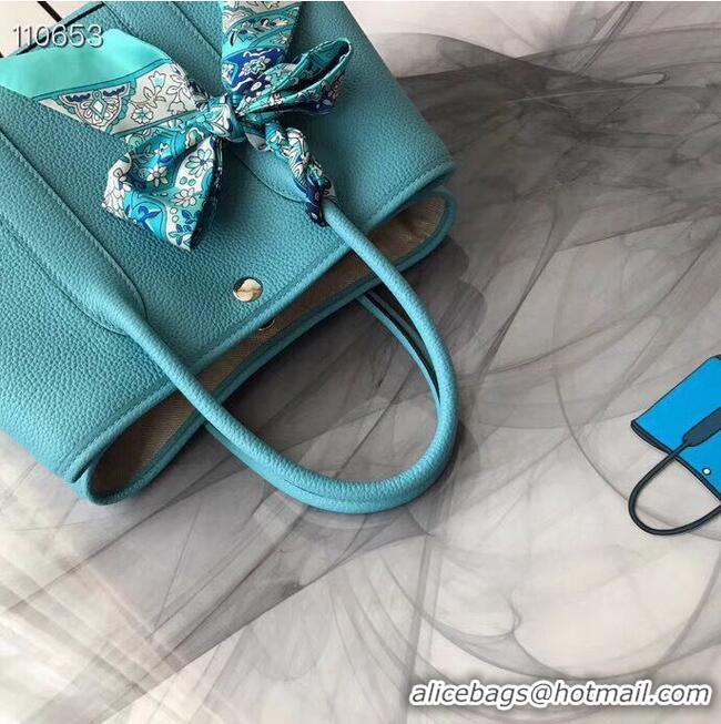 Discount Hermes Garden Party 36cm 30cm Tote Bag Original Leather A129L Light Blue