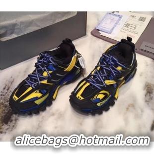 Good Taste Balenciaga Track-s 3.0 Trainer Sneakers 062261 Black/Yellow/Blue