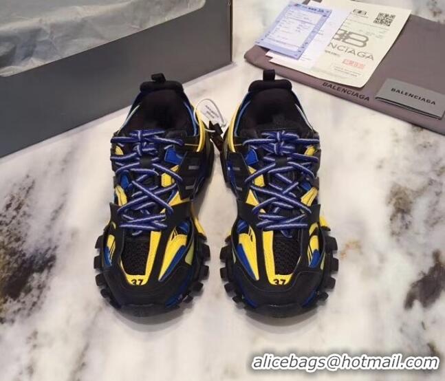 Good Taste Balenciaga Track-s 3.0 Trainer Sneakers 062261 Black/Yellow/Blue