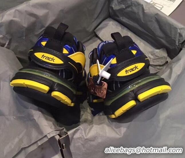 Good Taste Balenciaga Track-s 3.0 Trainer Sneakers 062261 Black/Yellow/Blue