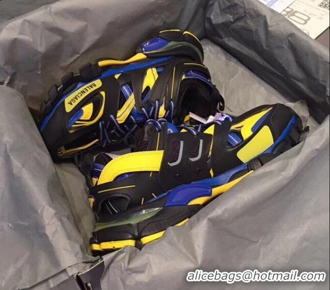 Good Taste Balenciaga Track-s 3.0 Trainer Sneakers 062261 Black/Yellow/Blue