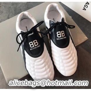 Good Quality Balenciaga BB Quilted Leather Sneakers 062415 White 