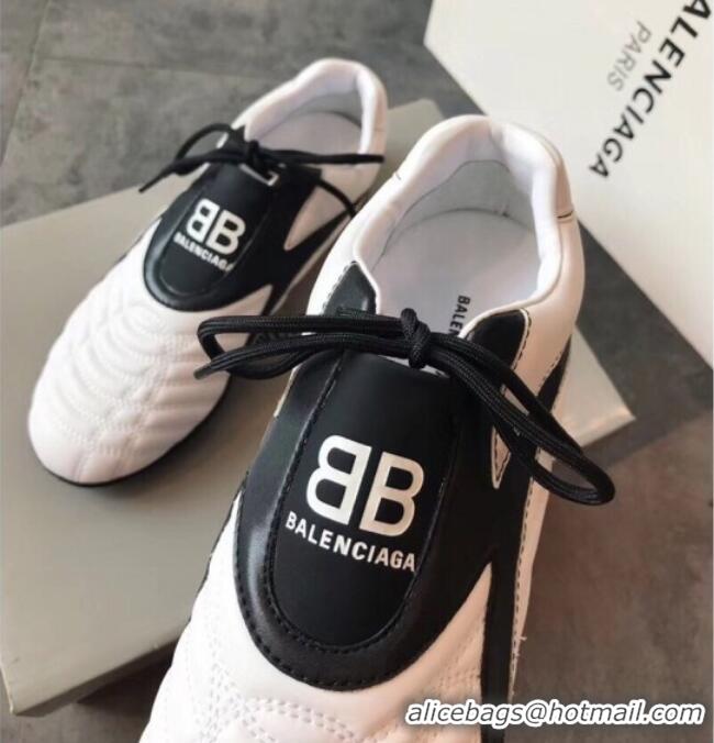 Good Quality Balenciaga BB Quilted Leather Sneakers 062415 White 