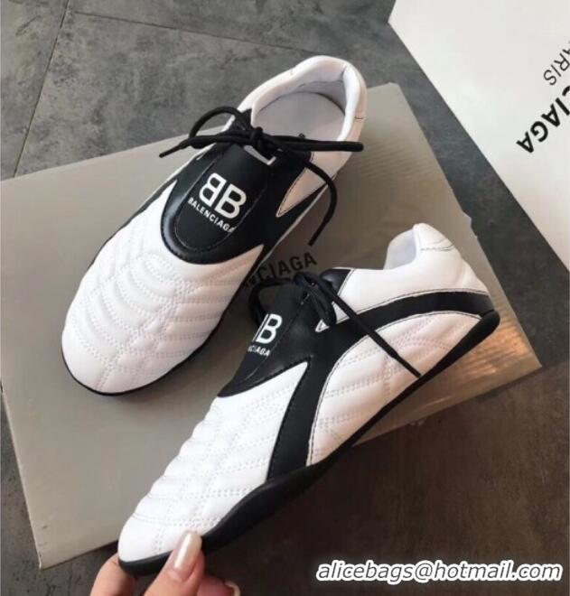 Good Quality Balenciaga BB Quilted Leather Sneakers 062415 White 