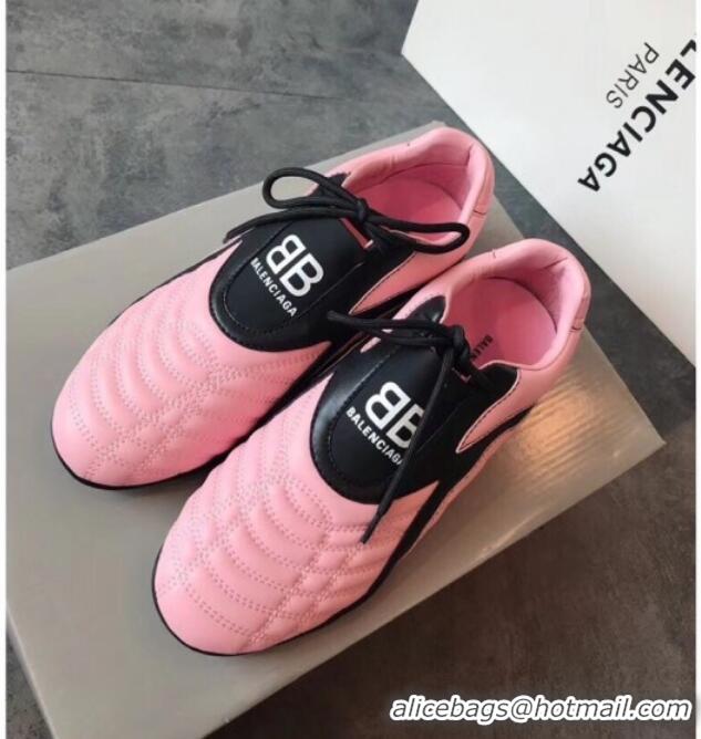 Good Quality Balenciaga BB Quilted Leather Sneakers 062415 Pink