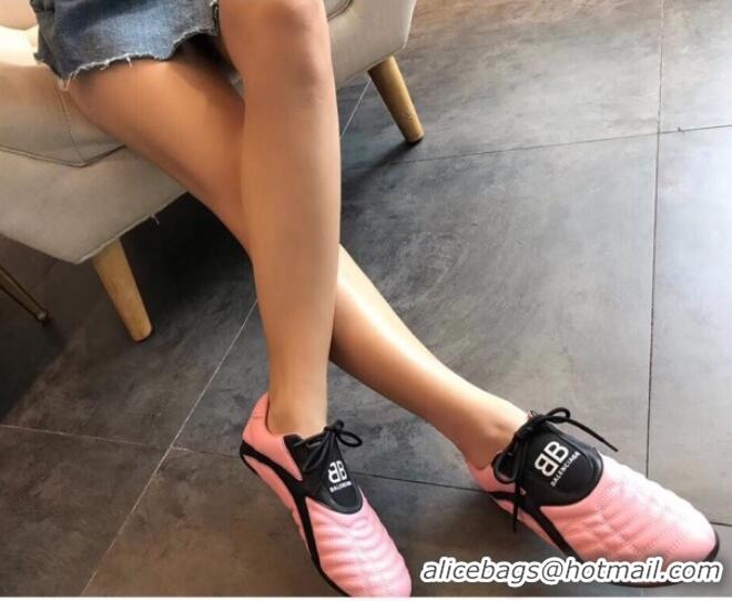 Good Quality Balenciaga BB Quilted Leather Sneakers 062415 Pink