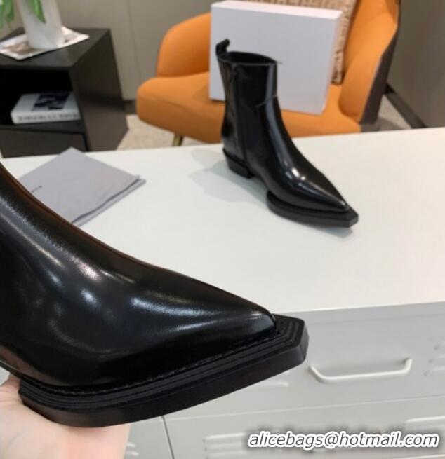 Discount Balenciaga Shiny Calfskin Short Boots 080618 Black