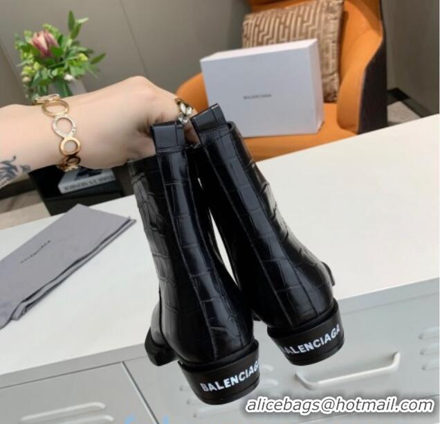 Discount Balenciaga Shiny Calfskin Short Boots 080618 Black