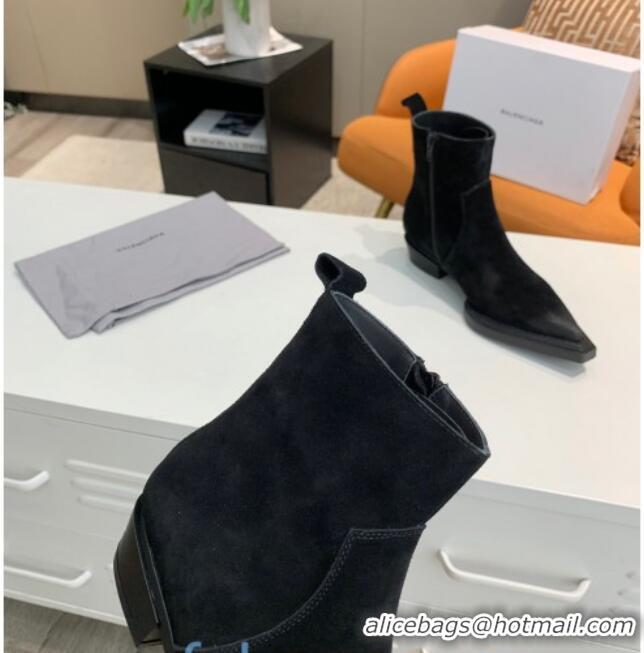 Good Quality Balenciaga Suede Short Boots 080619 Black