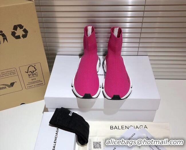 Pretty Style Balenciaga Speed Knit Sock Side Logo Boot Sneaker 082717 Pink