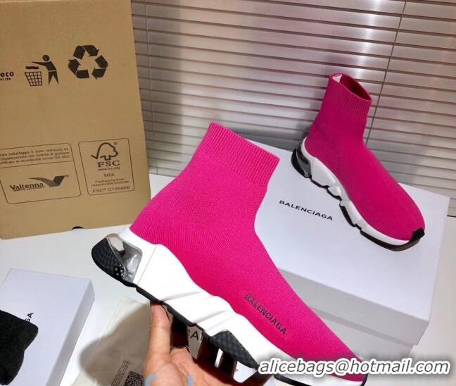 Pretty Style Balenciaga Speed Knit Sock Side Logo Boot Sneaker 082717 Pink