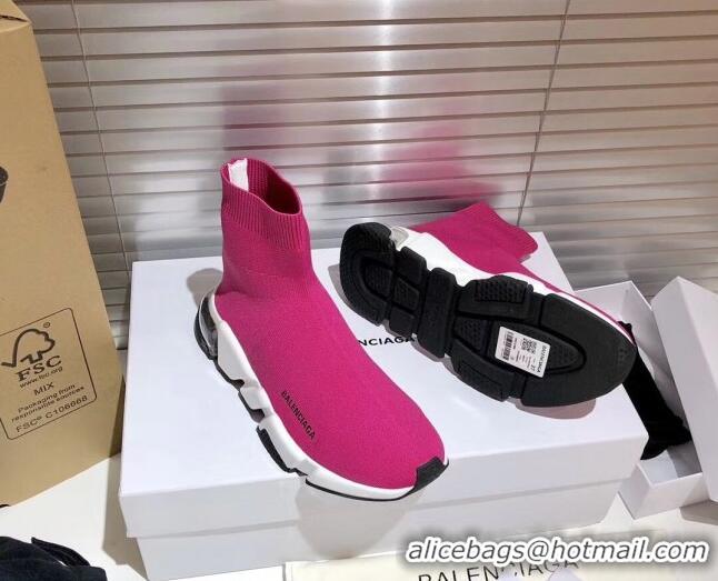 Pretty Style Balenciaga Speed Knit Sock Side Logo Boot Sneaker 082717 Pink