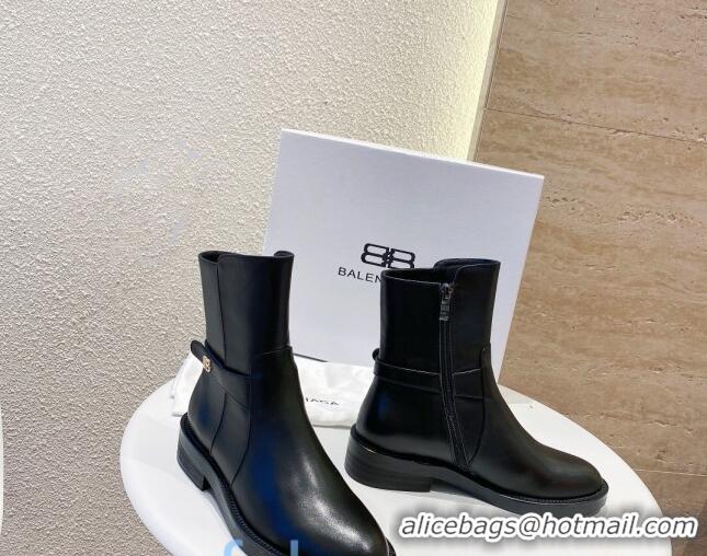 Best Price Balenciaga Calfskin BB Buckle Ankle Boots 082750 Black