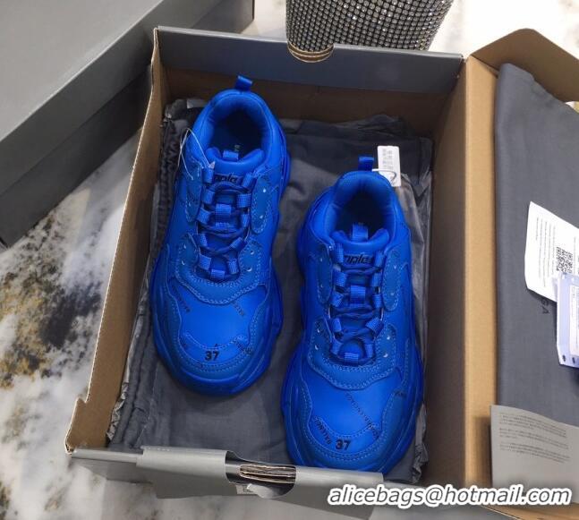 Best Price Balenciaga Allover Logo Triple S Sneakers 082901 Blue