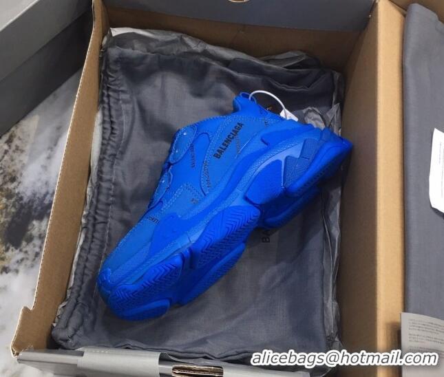 Best Price Balenciaga Allover Logo Triple S Sneakers 082901 Blue