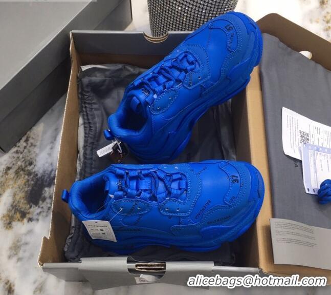 Best Price Balenciaga Allover Logo Triple S Sneakers 082901 Blue