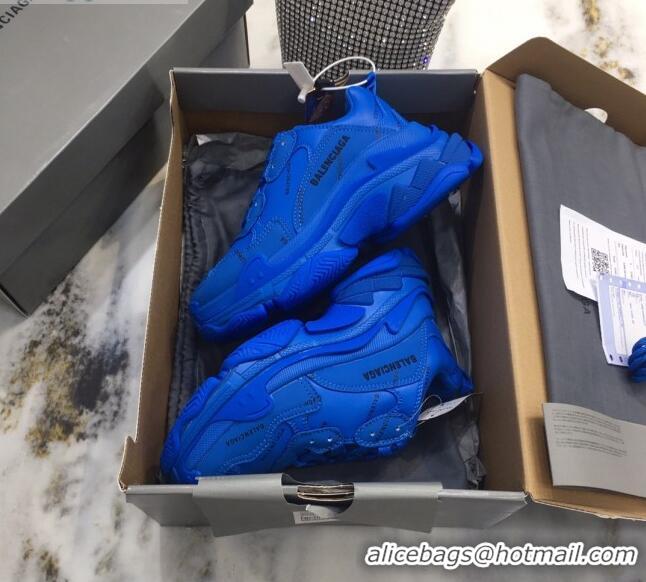 Best Price Balenciaga Allover Logo Triple S Sneakers 082901 Blue