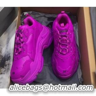 Elegant Balenciaga Allover Logo Triple S Sneakers 082901 Hot Pink