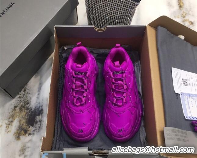 Elegant Balenciaga Allover Logo Triple S Sneakers 082901 Hot Pink