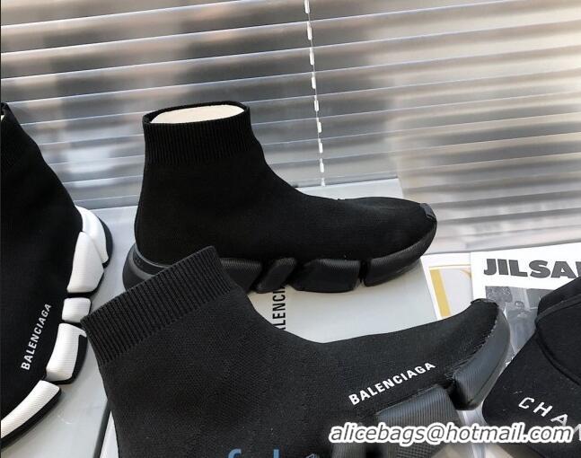 Hot Style Balenciaga Speed 2.0 Knit Sock Boot Sneakers 082908 Black