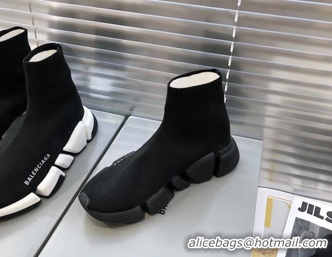 Hot Style Balenciaga Speed 2.0 Knit Sock Boot Sneakers 082908 Black