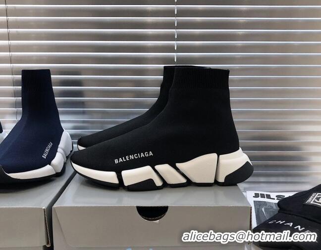 Good Product Balenciaga Speed 2.0 Knit Sock Boot Sneakers 082908 Black/White