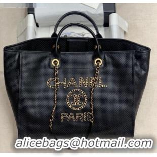 Top Quality Chanel Weave Calfskin Deauville Large Shopping Bag A66941 Black 2020 