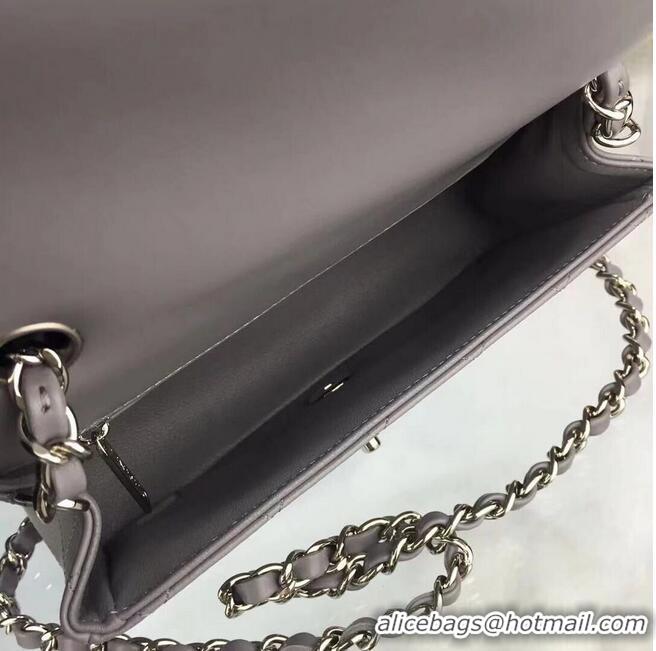 Unique Style Chanel flap bag Gray A1116 Silver