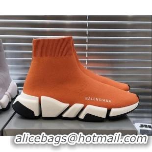 Best Quality Balenciaga Speed 2.0 Knit Sock Boot Sneakers 082910 Orange