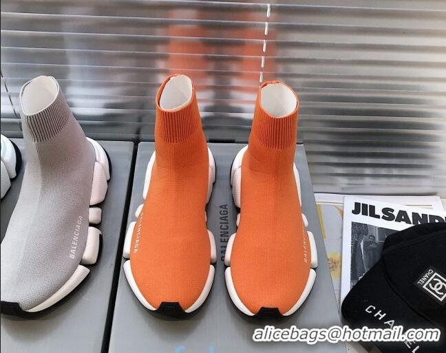 Best Quality Balenciaga Speed 2.0 Knit Sock Boot Sneakers 082910 Orange